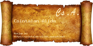 Csintalan Alida névjegykártya